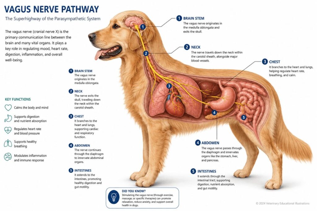 dog nervous system and vagus nerve diagram