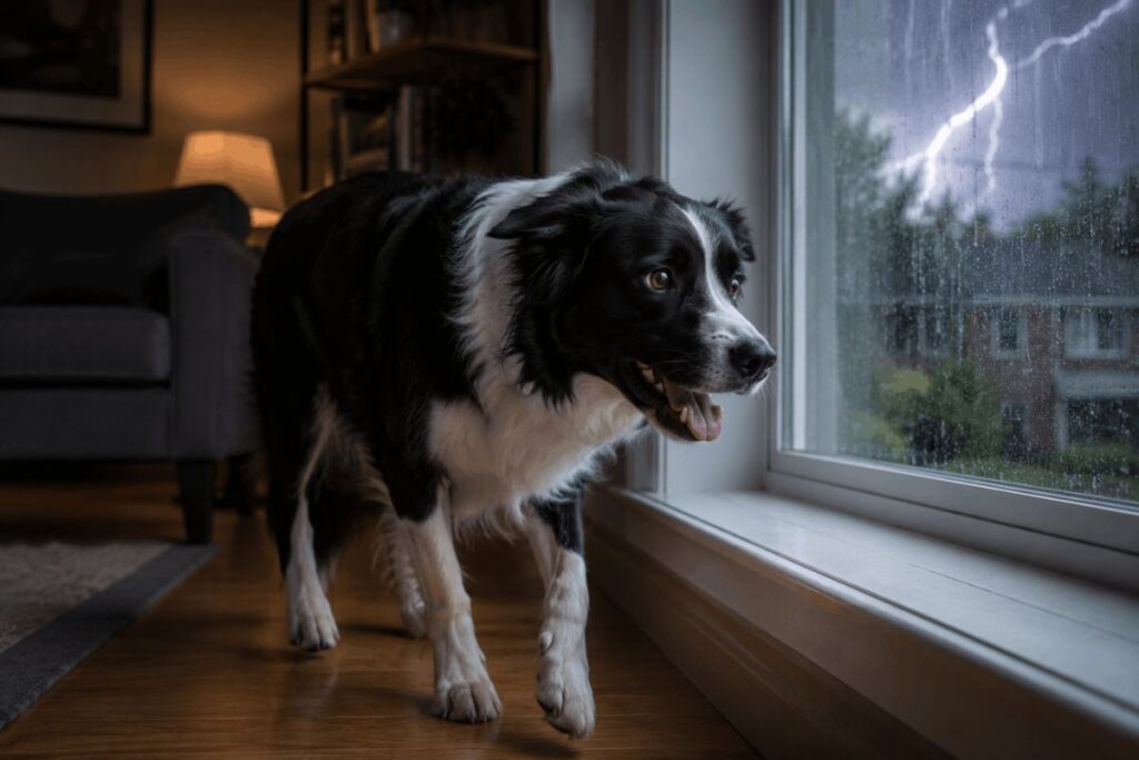 Normal dog panting after exercise